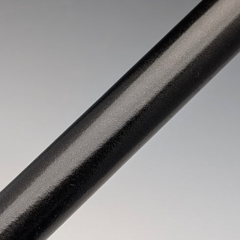 Circa 1900 Antique Black Shaft Sterling Silver Rondelle Handle Walking Stick 88cm